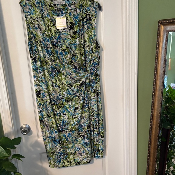 Kasper Blue and Green Floral Midi Dress - Picture 1 of 1